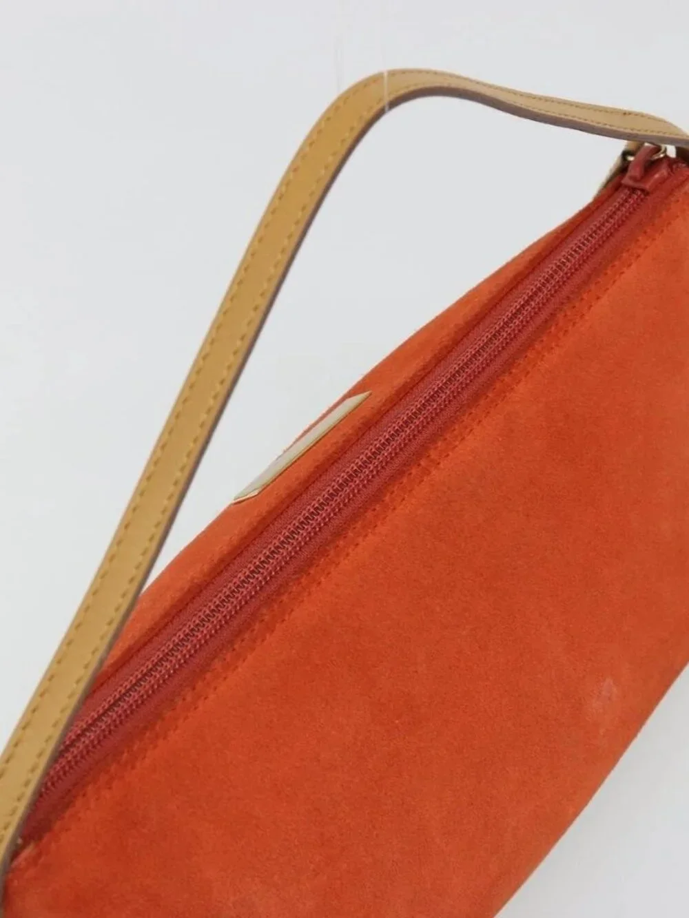 GUCCI Hand Bag Suede Orange Gold 039 1103 Auth BA13451